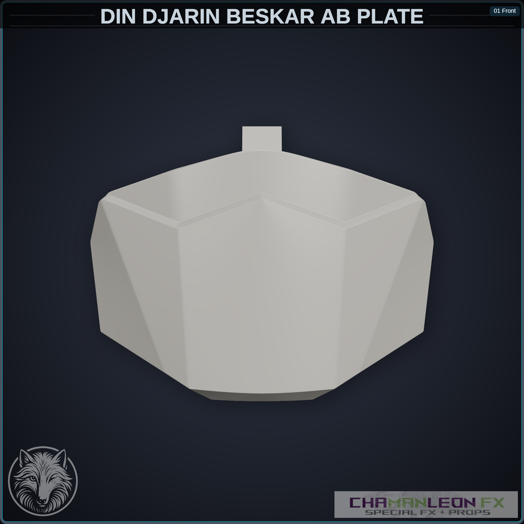 Din Djarin Beskar Ab Plate (Chamanleon FX) - Raw 3D Print — original design by Chamanleon FX