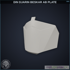 Din Djarin Beskar Ab Plate (Chamanleon FX) - Raw 3D Print — original design by Chamanleon FX