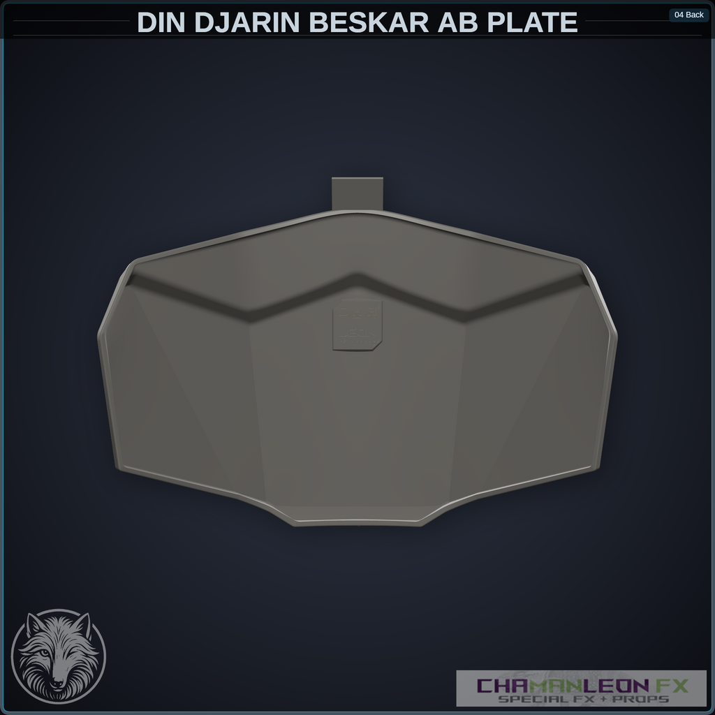 Din Djarin Beskar Ab Plate (Chamanleon FX) - Raw 3D Print — original design by Chamanleon FX