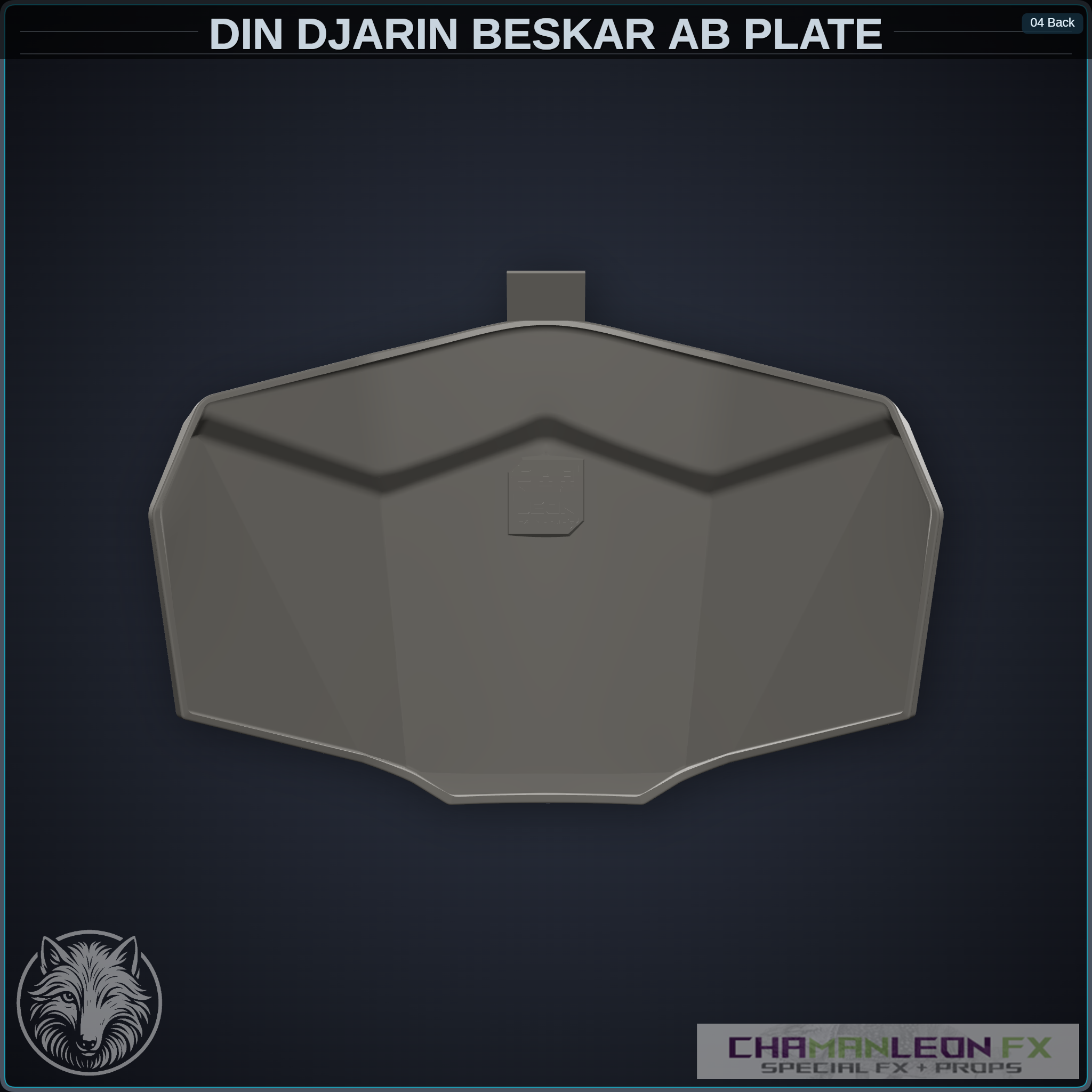 Din Djarin Beskar Ab Plate (Chamanleon FX) - Raw 3D Print — original design by Chamanleon FX