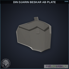 Din Djarin Beskar Ab Plate (Chamanleon FX) - Raw 3D Print — original design by Chamanleon FX