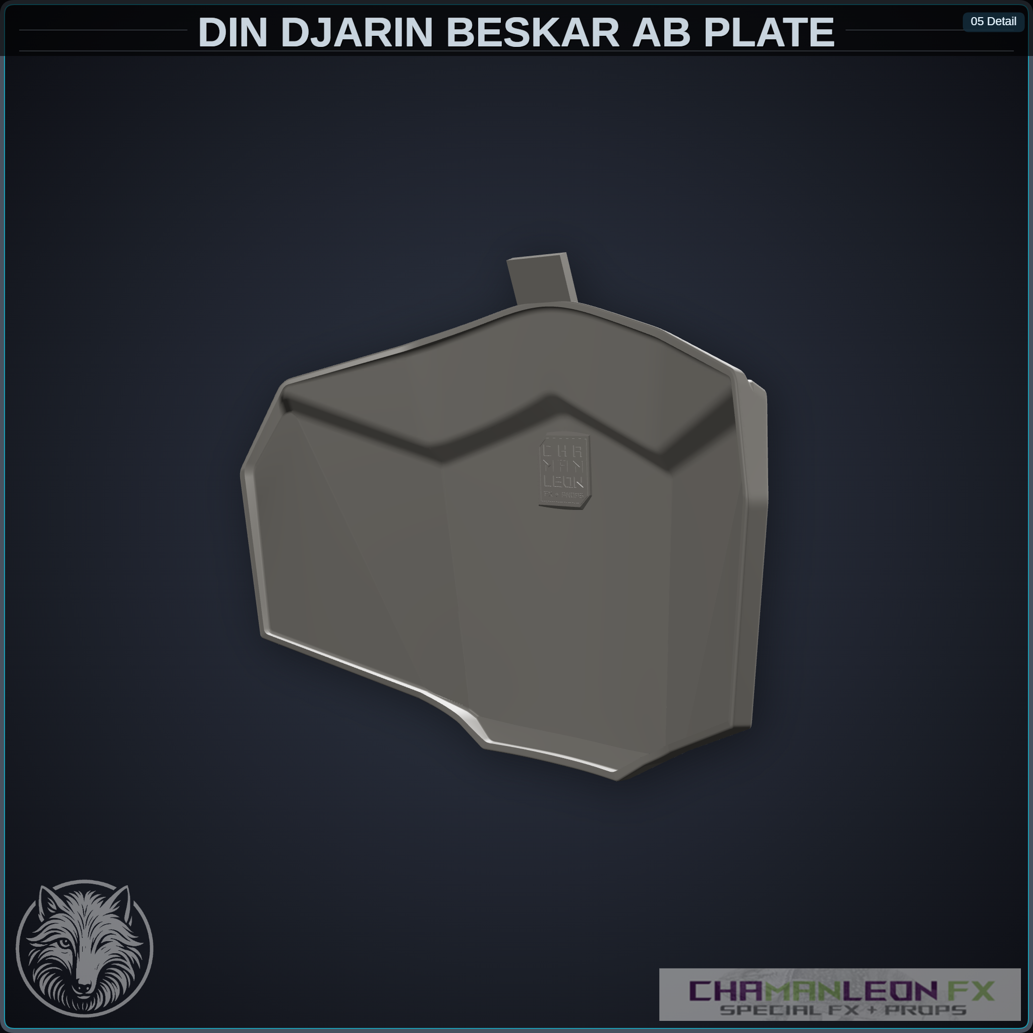 Din Djarin Beskar Ab Plate (Chamanleon FX) - Raw 3D Print — original design by Chamanleon FX