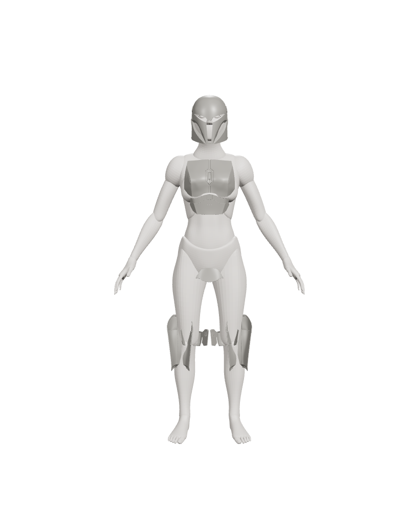 Unpainted Bo-Katan armor preview from Chamanleon FX files